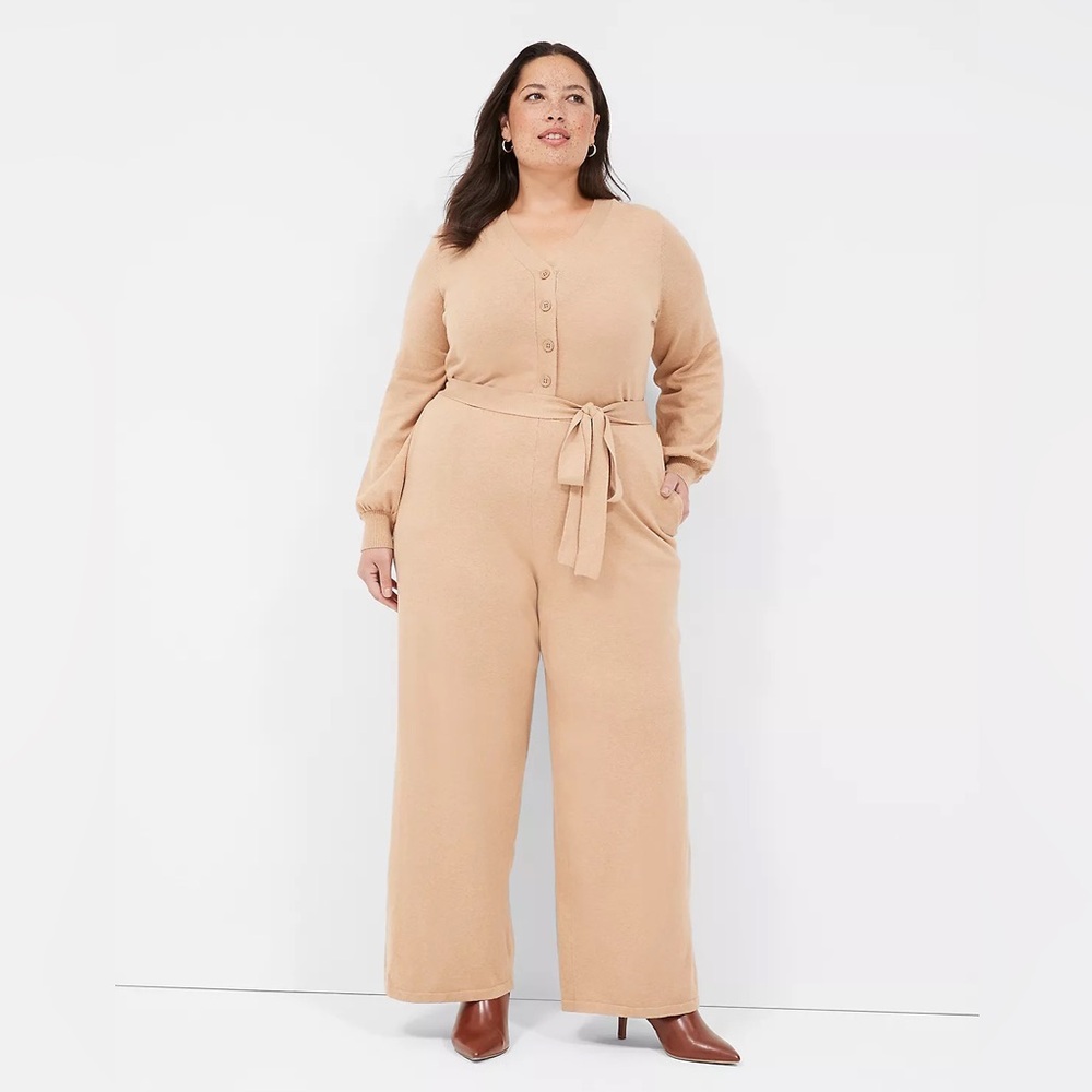 NWT Camel Sweater Knit Jumpsuit